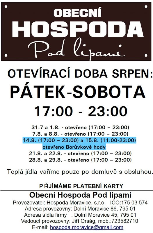 provozní doba