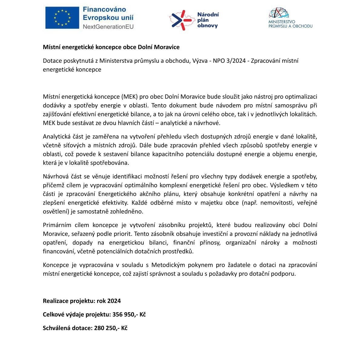 Místní energetické koncepce obce Dolní Moravice
