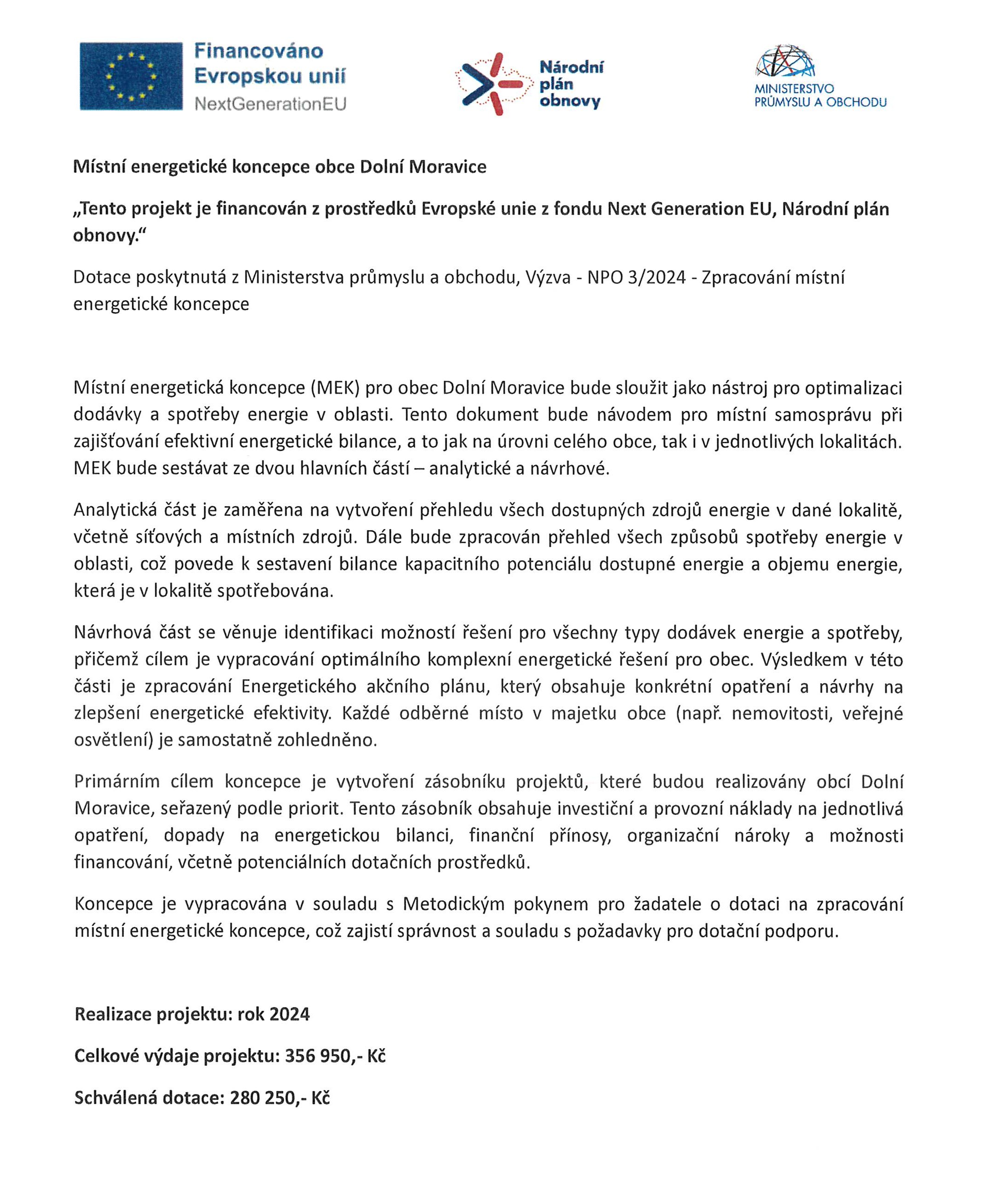 „Tento projekt je financován z prostředků Evropské unie z fondu Next Generation EU, Národní plán obnovy.“